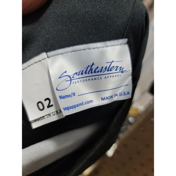 Vintage Southeastern Black Polyester Scoop Neck Short Sleeve Maxi Dress Size 02 - Picture 8 of 10